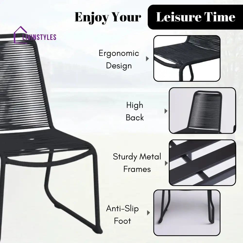 Amirah 2-Piece Outdoor Rope Patio Dining Chairs - Dinning Chairs