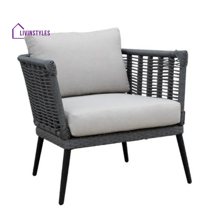 Amirah Outdoor Grey Rope 7-Seater Sofa Set With Glass Top Table - Sofa Set