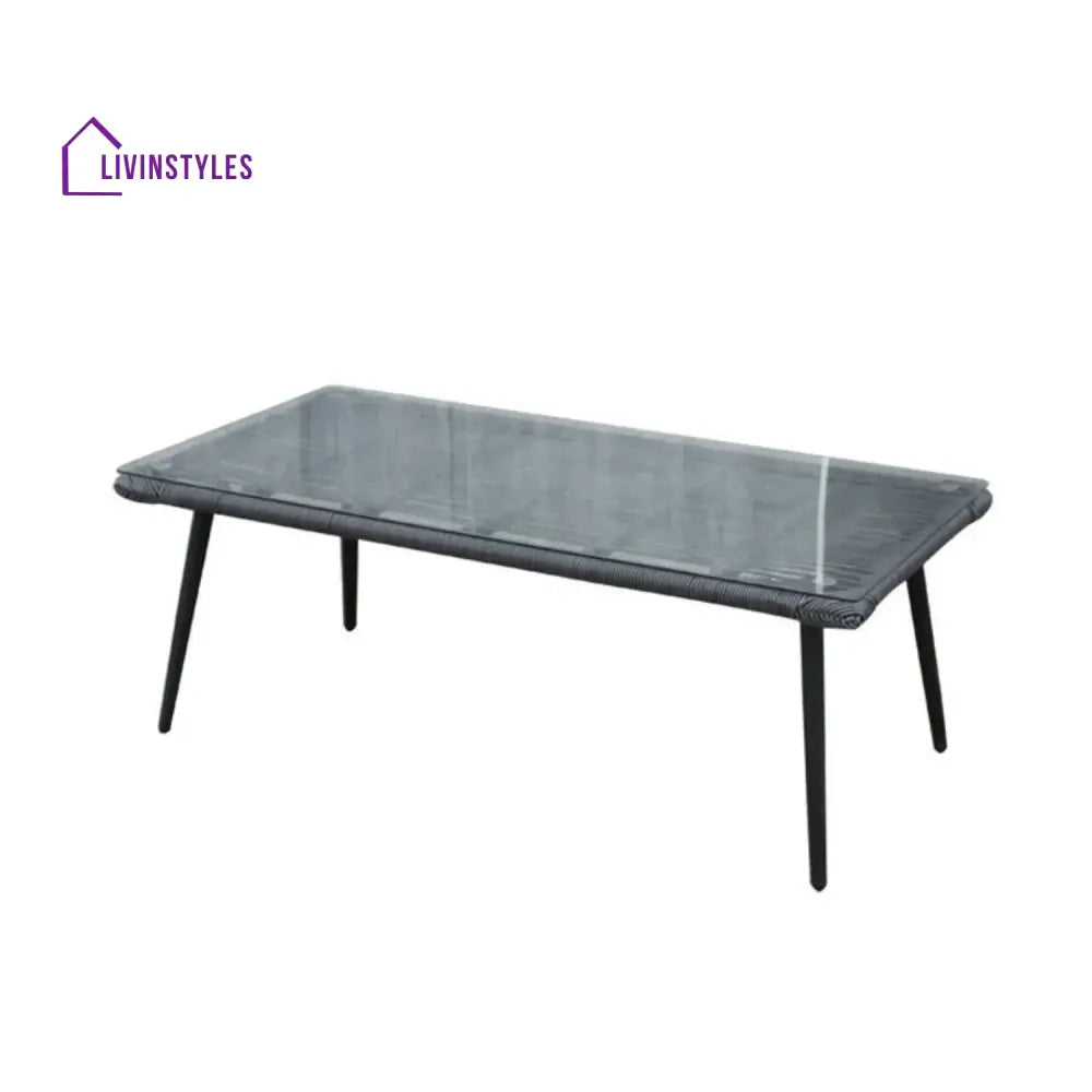 Amirah Outdoor Grey Rope 7-Seater Sofa Set With Glass Top Table - Sofa Set