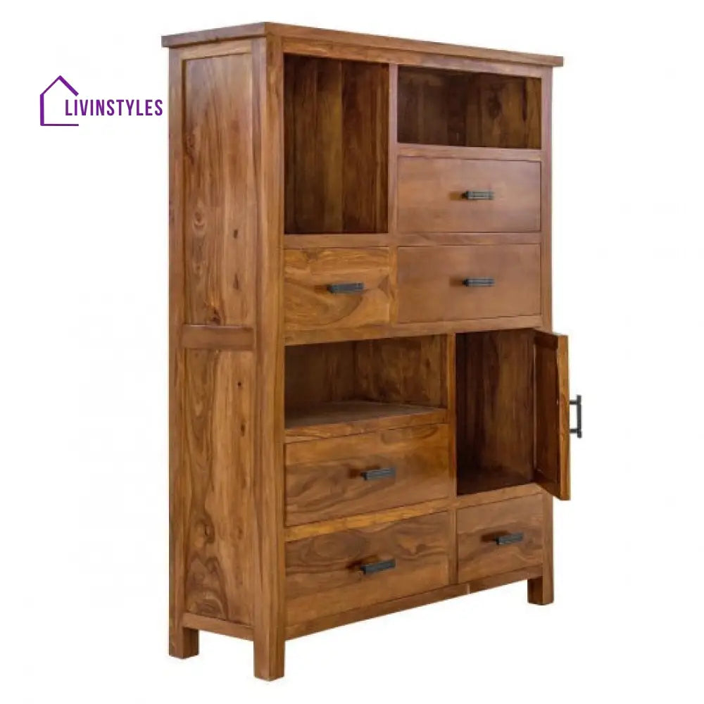 Amitav Vertical Storage Cabinet Large (Standard Honey Finish)