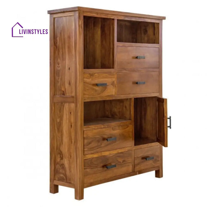 Amitav Vertical Storage Cabinet Large (Standard Honey Finish)