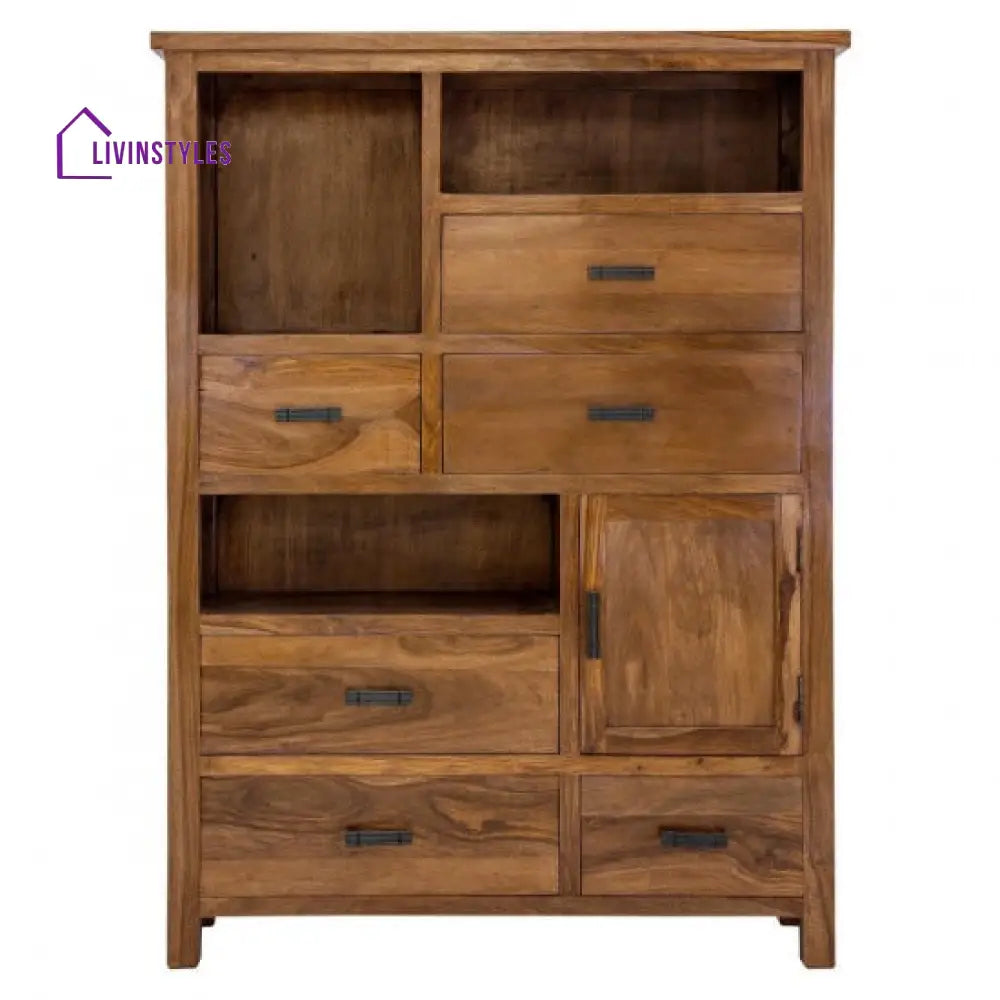 Amitav Vertical Storage Cabinet Large (Standard Honey Finish)