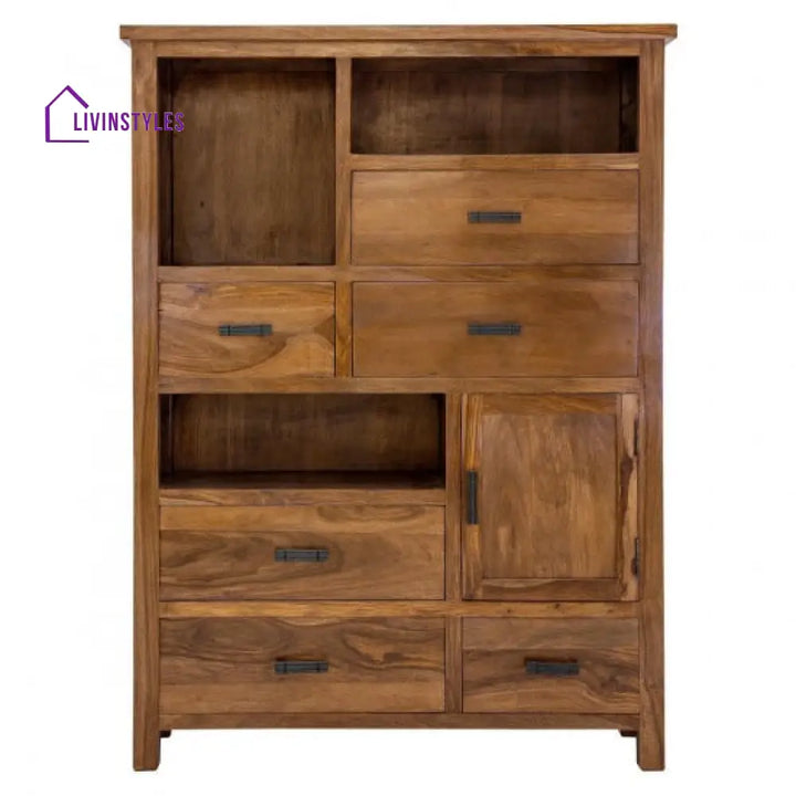 Amitav Vertical Storage Cabinet Large (Standard Honey Finish)