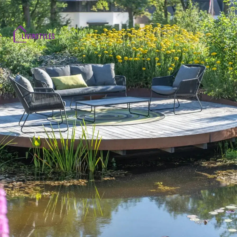 Amoura 4 Piece Outdoor All-Weather Rope Sofa Set - Sofa Set