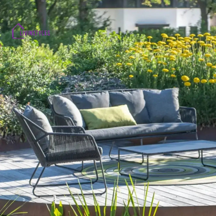 Amoura 4 Piece Outdoor All-Weather Rope Sofa Set - Sofa Set
