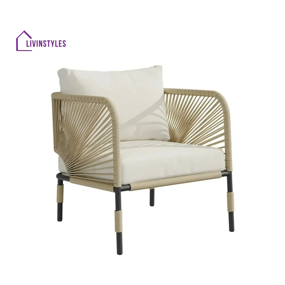 Amoura Outdoor Rope 5-Seater Sofa Set With Glass Top Table - Sofa Set