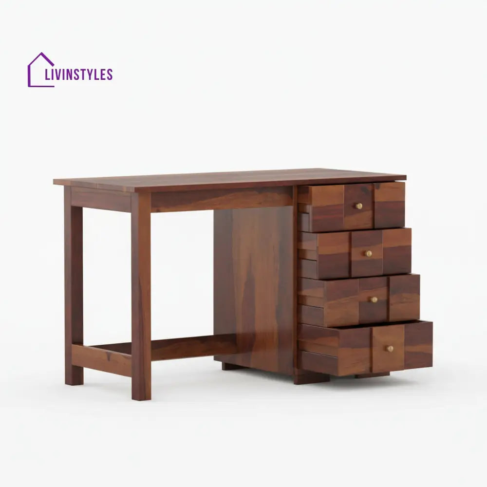Amparo sheesham wood study table with drawers