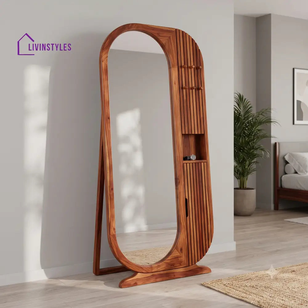 Amritha Wooden Full Length Mirror for Bedroom & Living Room