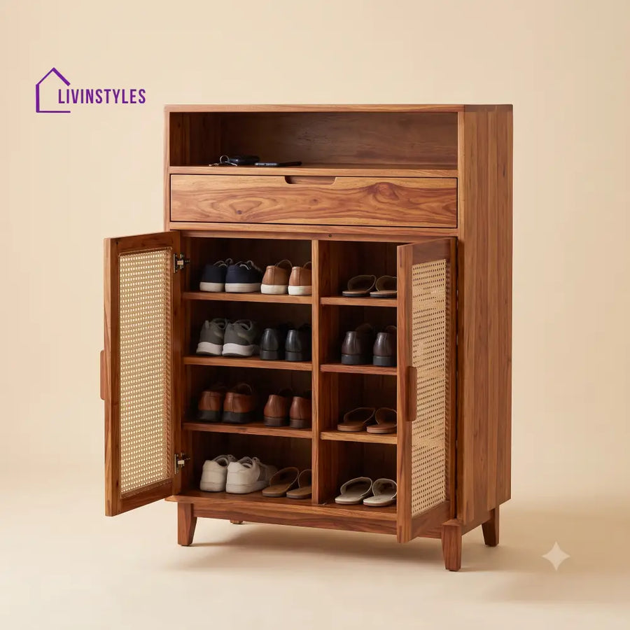 Amritha Wooden Shoe Rack for Home | Shoe Cabinet