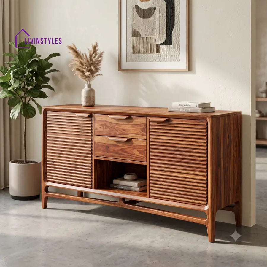 Amrutha Premium Wooden Sideboard and Cabinet for Living Room