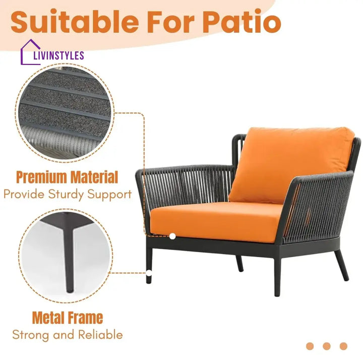 Amulya Outdoor 3 Piece All-Weather Rope Patio Set - Patio Set