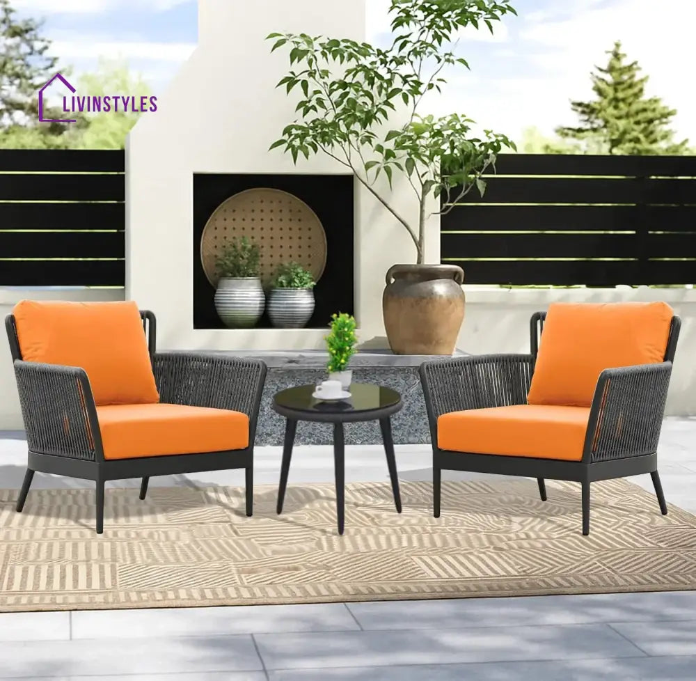 Amulya Outdoor 3 Piece All-Weather Rope Patio Set - Patio Set