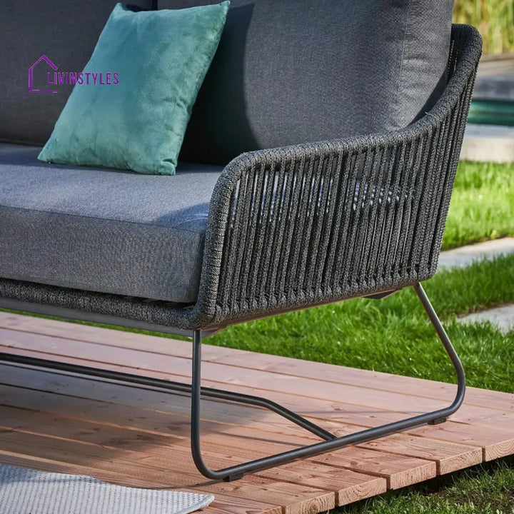 An Donatella 6-Seater L-Shape Outdoor Rope Sofa Set - Sofa Set