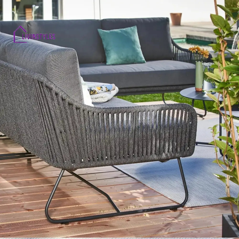 An Donatella 6-Seater L-Shape Outdoor Rope Sofa Set - Sofa Set