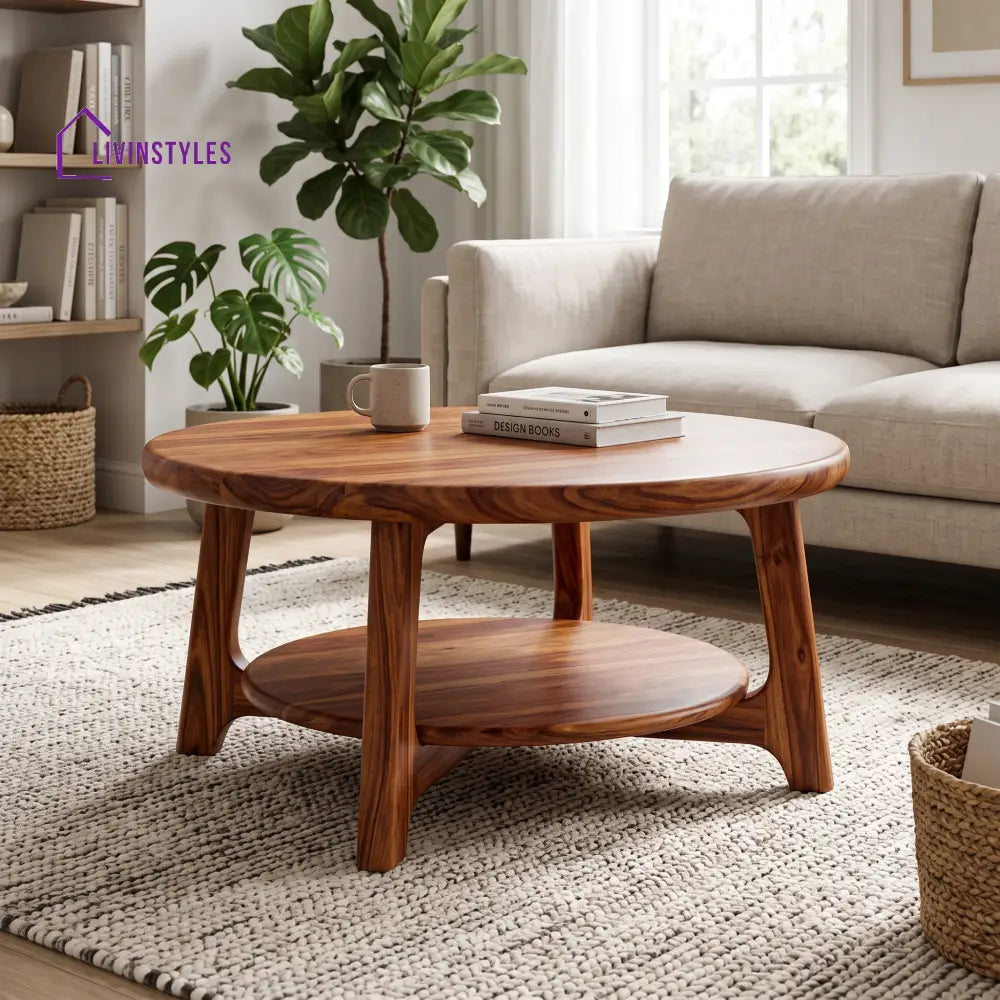 Anaëlle Wooden Coffee Table for Living Room | Tea Table | Teapoy | Center table
