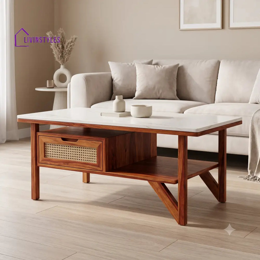 Anagha Premium Solid Wood Coffee Table for Living Room Online