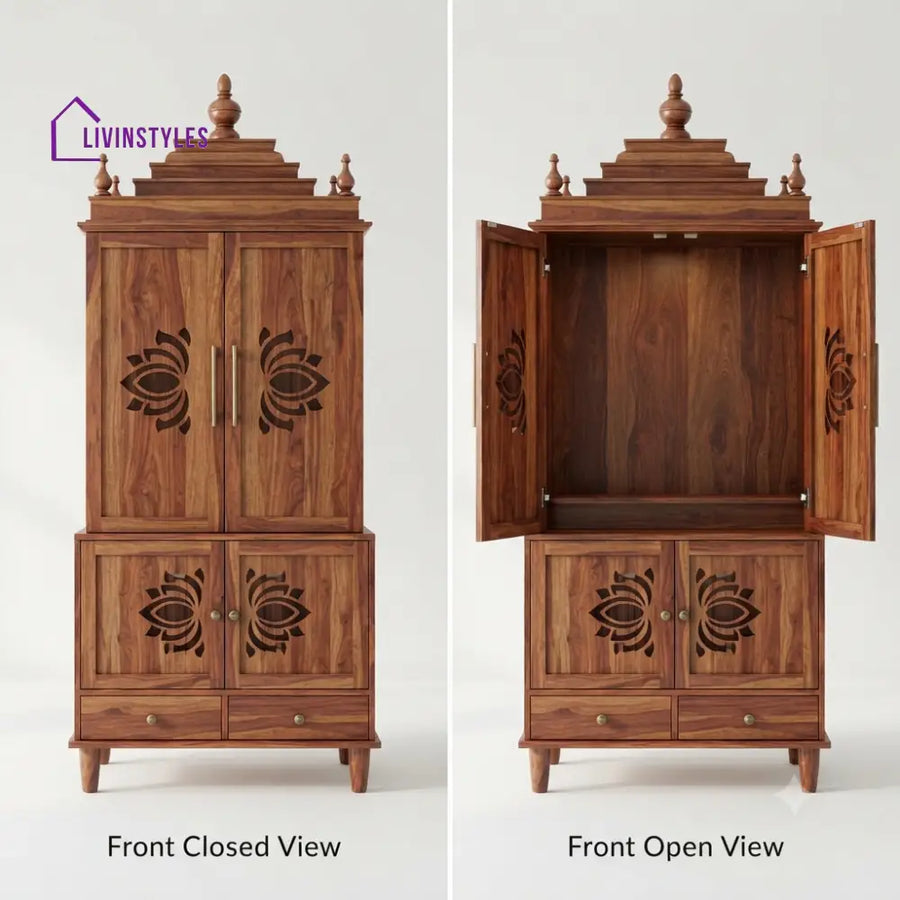 Anagha Premium Solid Wood Home Temple | Pooja Mandir for Home