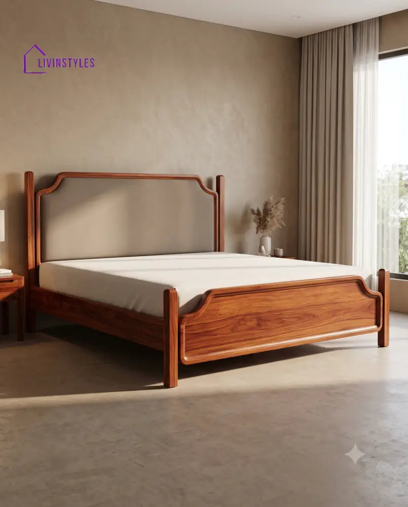 Anagha Wooden Bed | Solid Wood Double Bed | Wooden King size bed & Wooden Queen size bed