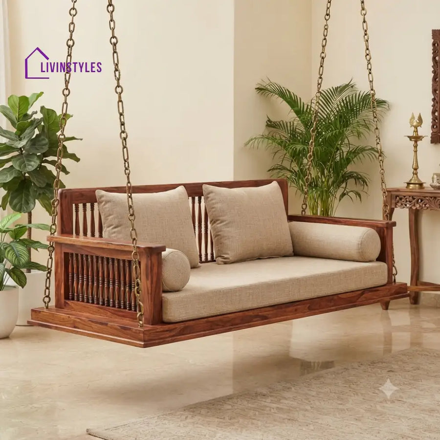 Anaïs 2 Seater Wooden Swing for Home | Wooden Jhula for home