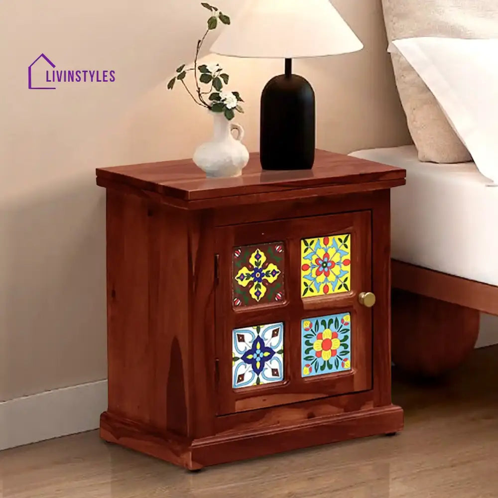 Anamika Sheesham Wood Bedside Tables Honey Bedroom Furniture Sets