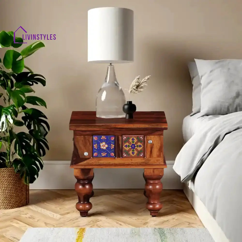 Anamika Solid Sheesham Wood Side Table Honey Bedroom Furniture Sets