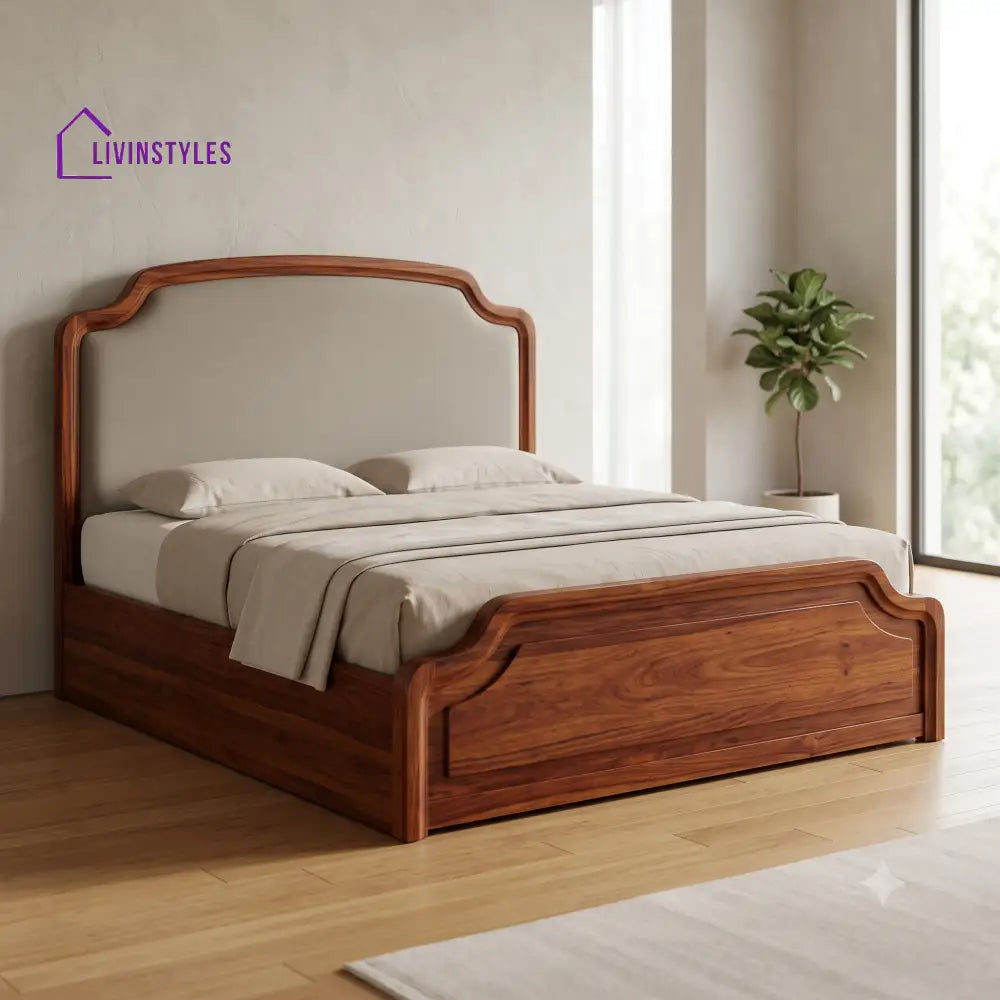 Anand Sheesham Wood Hydraulic Storage King Size Double Bed