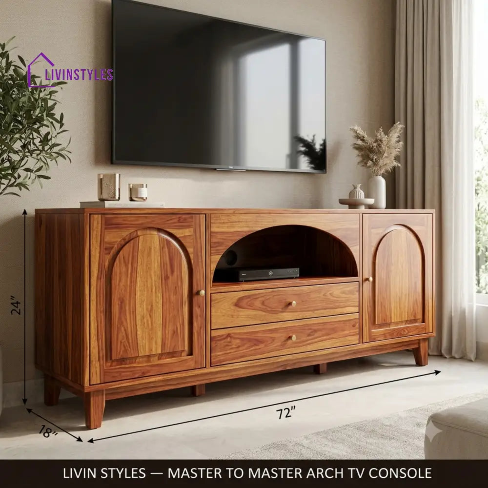 Anand Solid Sheesham Wood Tv Unit for Living Room | Tv Cabinet | Tv Console