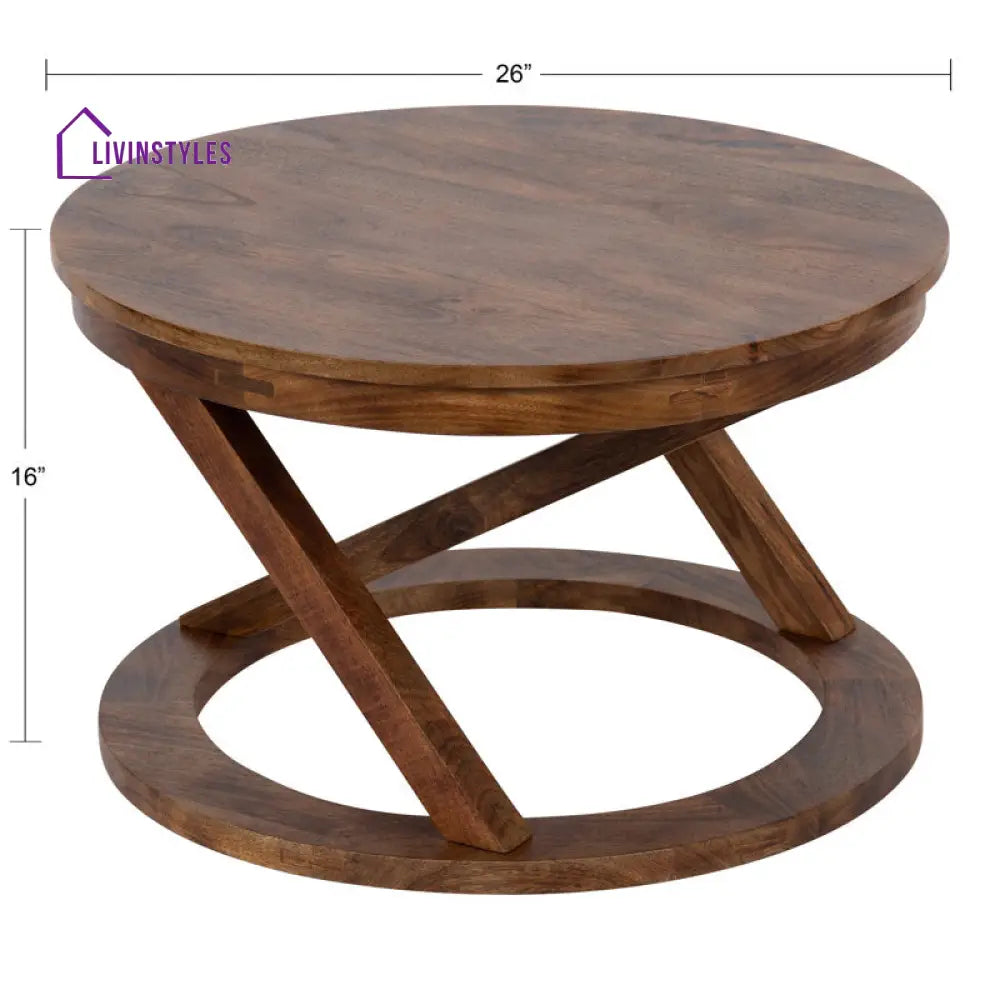 Anand Solid Wood Coffee Table For Living Room | Honey Finish
