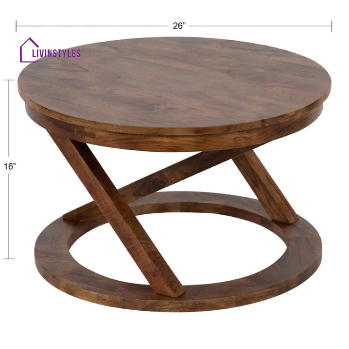 Anand Solid Wood Coffee Table For Living Room | Honey Finish