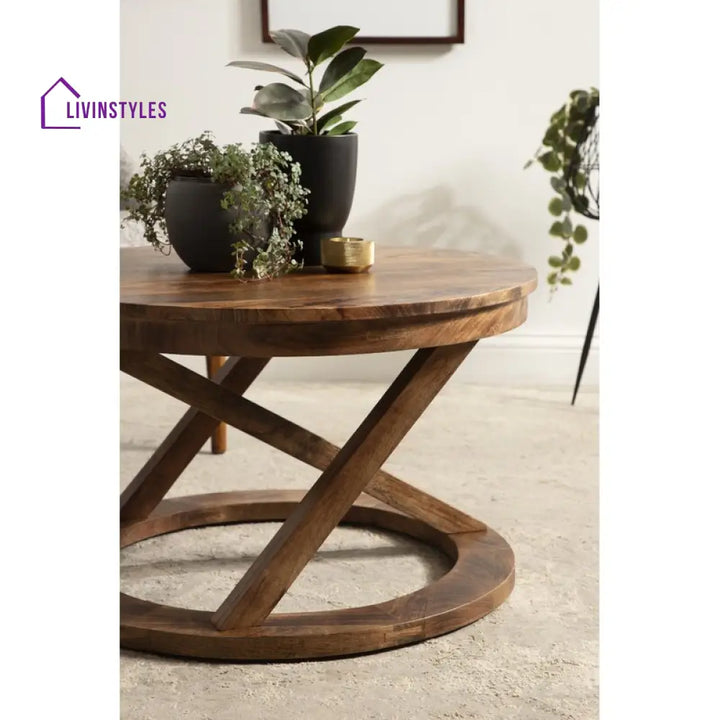 Anand Solid Wood Coffee Table For Living Room | Honey Finish