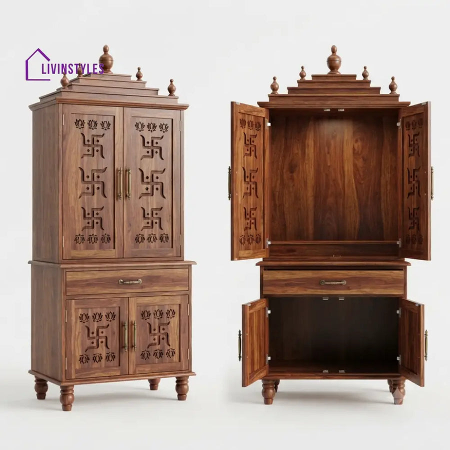 Ananya Premium Solid Wood Home Temple | Pooja Mandir for Home