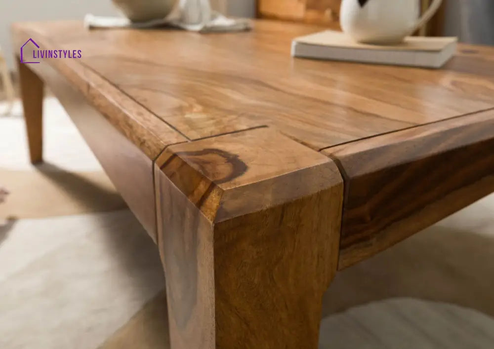 Ananya Sheesham Wood Coffee Table Square Shape Color Brown Coffee Table Coffee Table for Living Room (Sheesham Wood