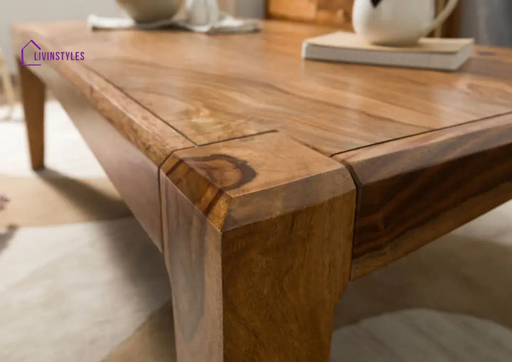 Ananya Sheesham Wood Coffee Table Square Shape Color Brown Coffee Table Coffee Table for Living Room (Sheesham Wood
