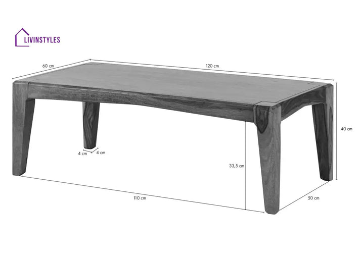 Ananya Sheesham Wood Coffee Table Square Shape Color Brown Coffee Table Coffee Table for Living Room (Sheesham Wood