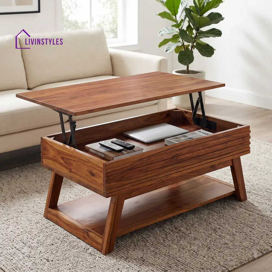 Ananya Sheesham Wood Lift Top Coffee Table for Living Room