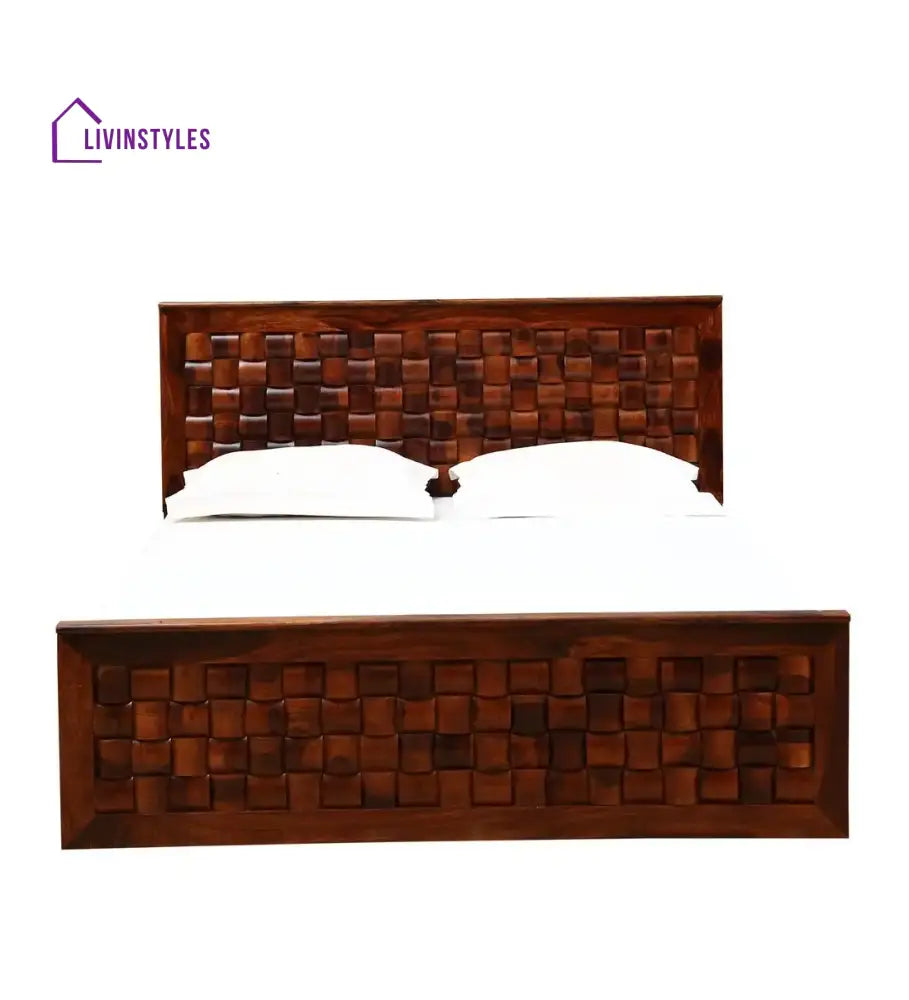 Niware Solid Sheesham Wood Drawer Storage Beds Bedroom Furniture Sets