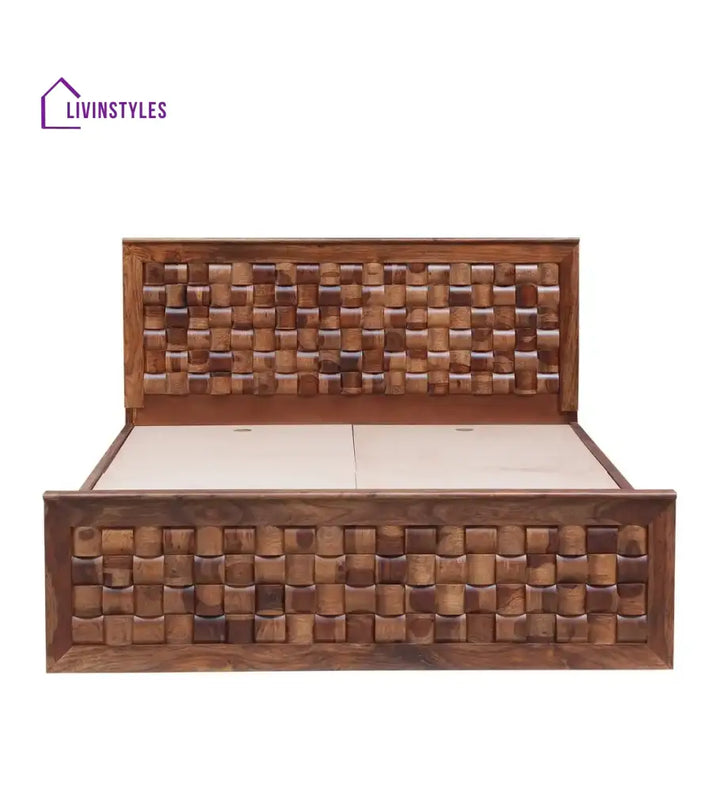 Niware Solid Sheesham Wood Drawer Storage Beds Bedroom Furniture Sets