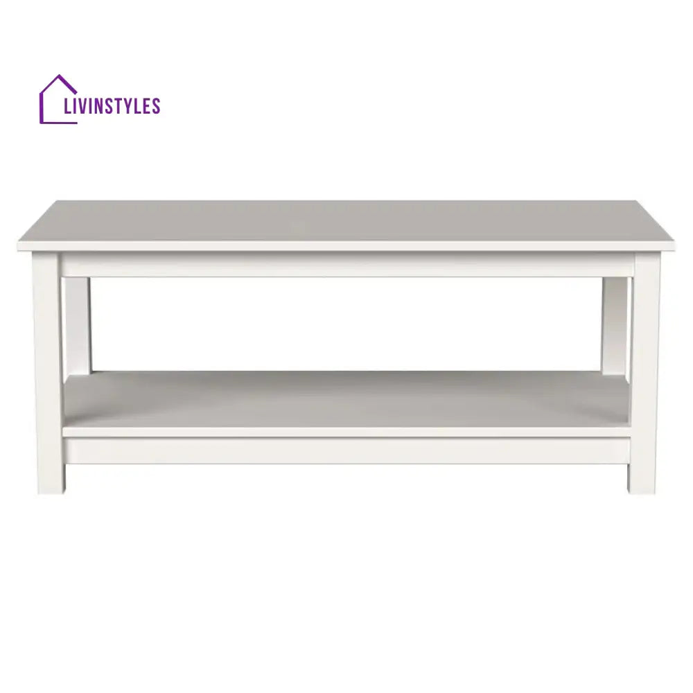 Ananya Solid Wood Coffee Table in White Finish