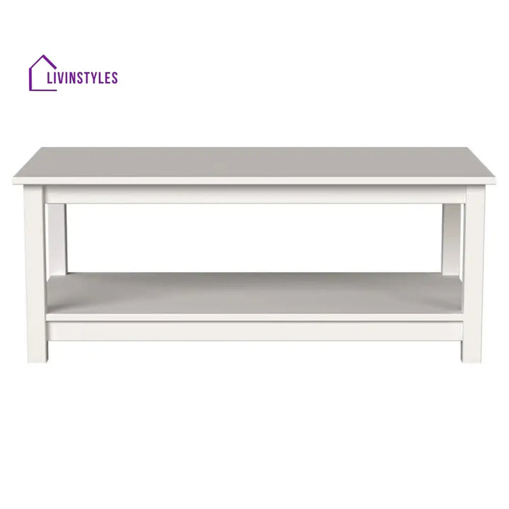 Ananya Solid Wood Coffee Table in White Finish