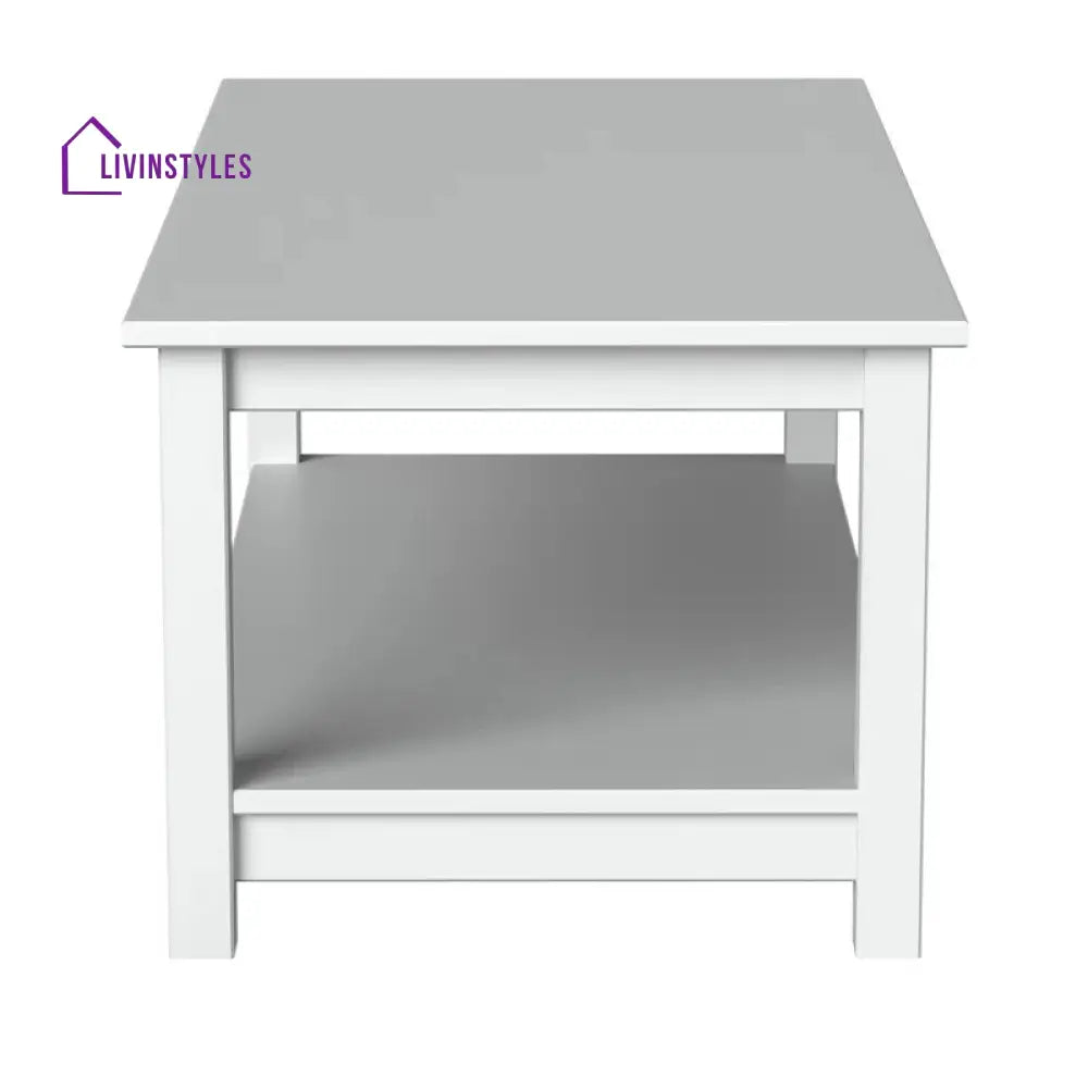 Ananya Solid Wood Coffee Table in White Finish
