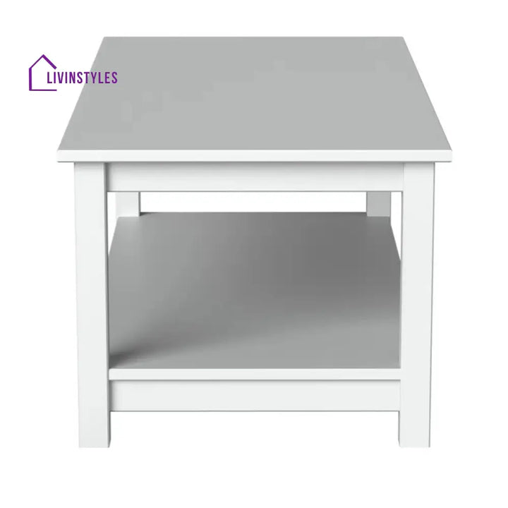 Ananya Solid Wood Coffee Table in White Finish
