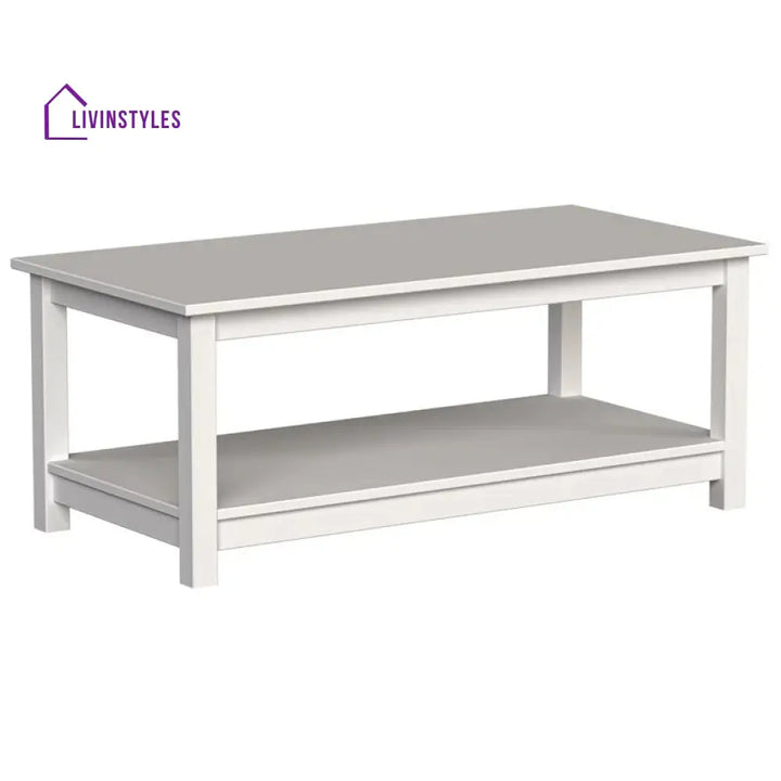 Ananya Solid Wood Coffee Table in White Finish