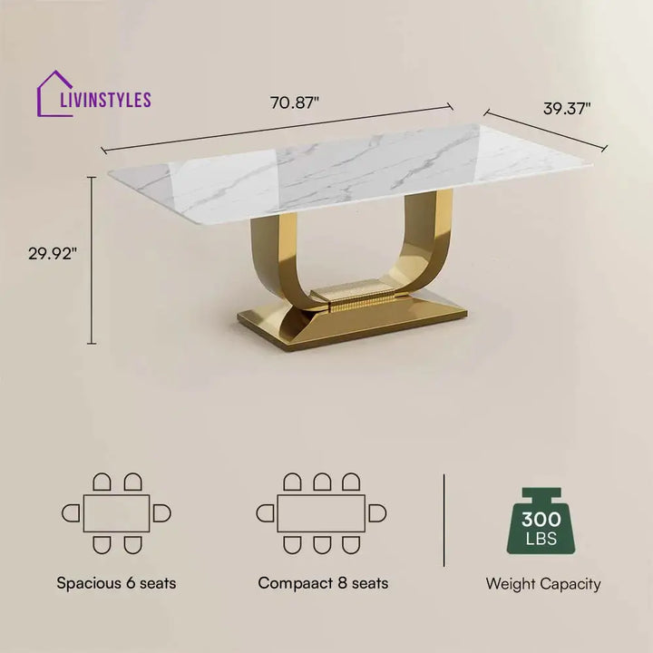 Anastasia 7 Piece Modern U-Shape Dining Table Set