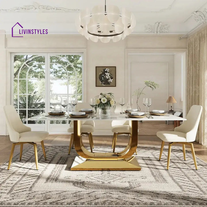 Anastasia 7 Piece Modern U-Shape Dining Table Set