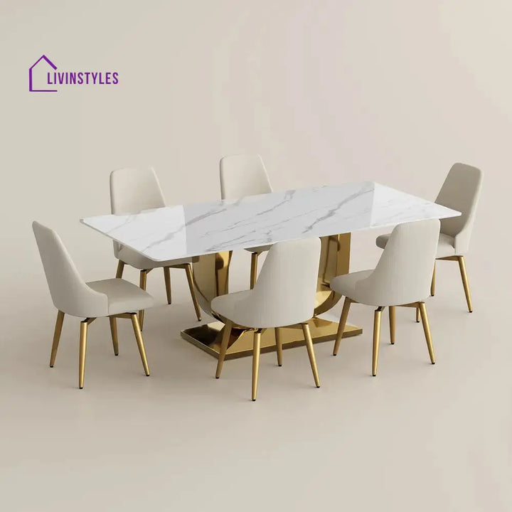 Anastasia 7 Piece Modern U-Shape Dining Table Set