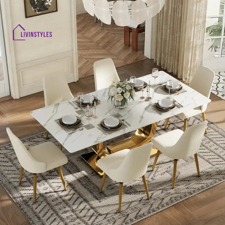 Anastasia 7 Piece Modern U-Shape Dining Table Set