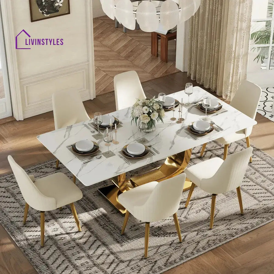 Anastasia 7 Piece Modern U-Shape Dining Table Set