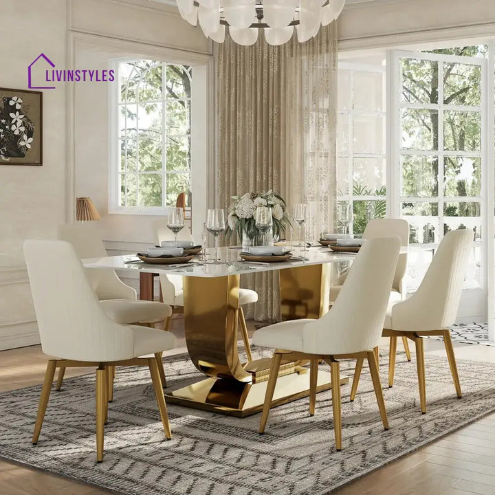 Anastasia 7 Piece Modern U-Shape Dining Table Set