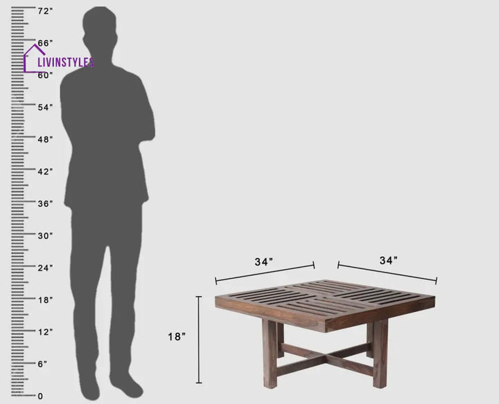 Anastasia Coffee Table with 4 Stools | Wooden Coffee Table for Living Room Coffee Table
