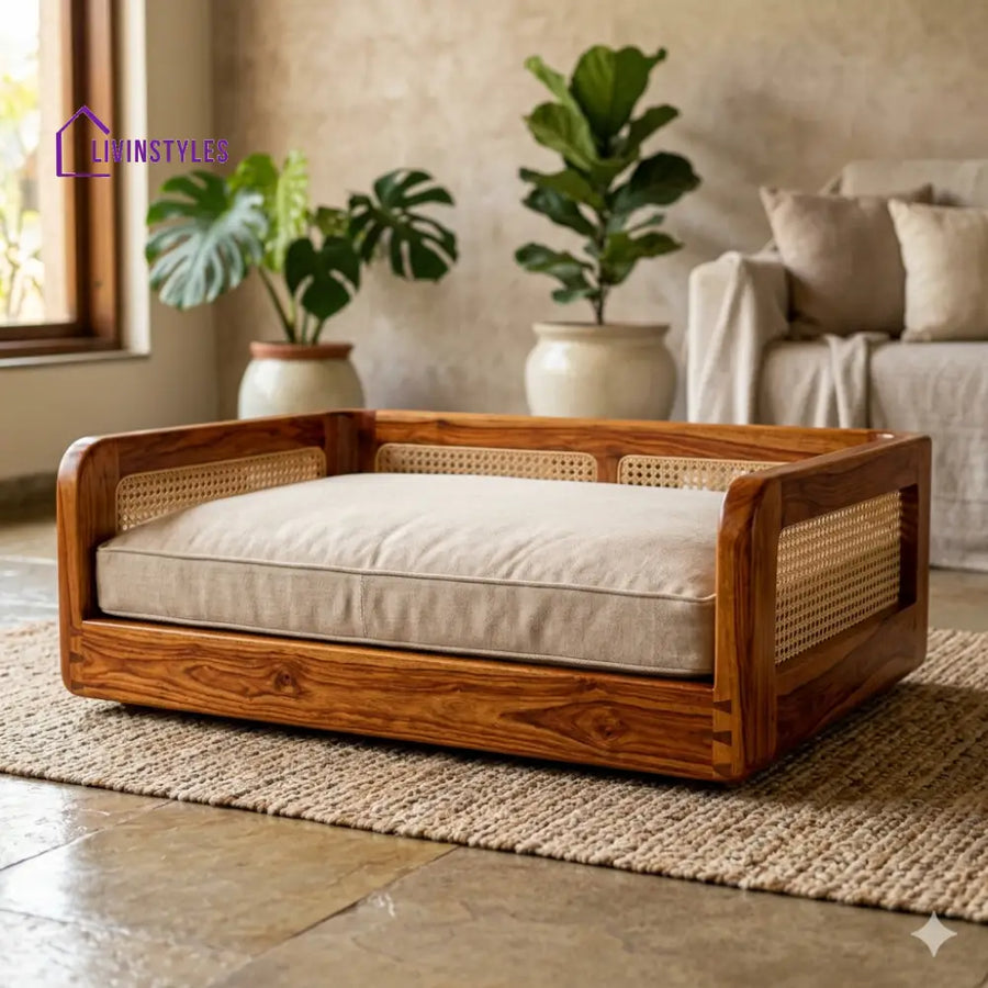Anastasia Solid Sheesham Wood Pet Daybed | Cat Bed | Dog Bed